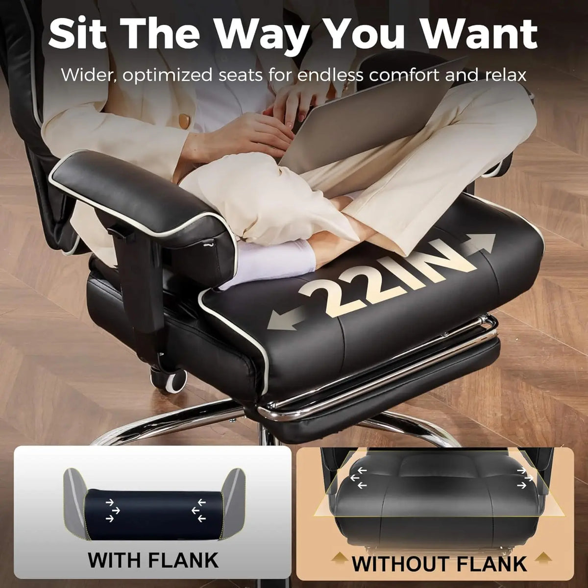 COMHOMA Ergonomic Executive Office Chair With Lumbar Support