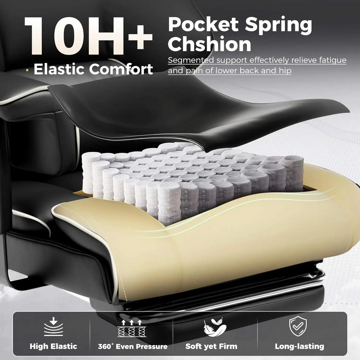 COMHOMA Ergonomic Executive Office Chair With Lumbar Support