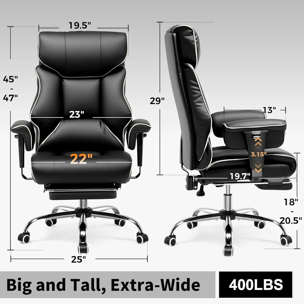 COMHOMA Ergonomic Executive Office Chair With Lumbar Support