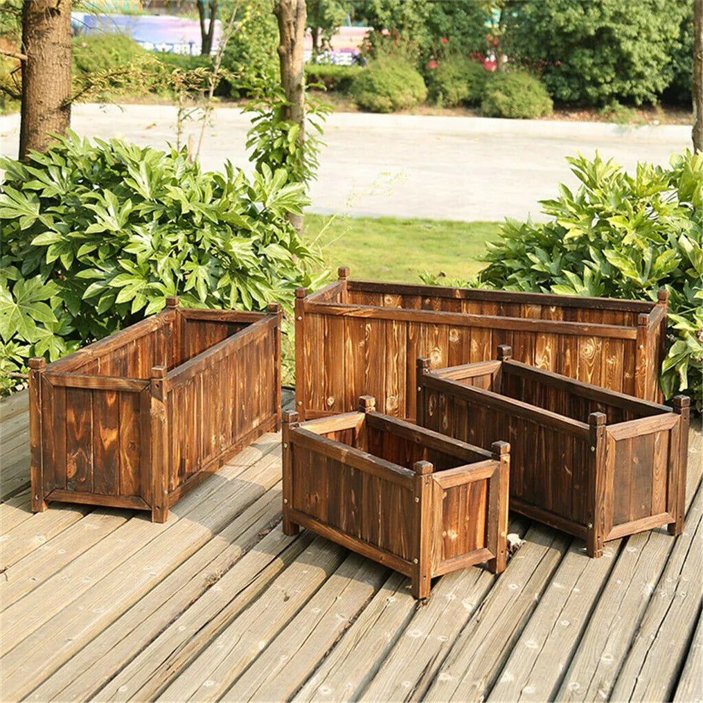 Wooden Raised Garden Bed Planter for Flowers Herbs and Vegetables