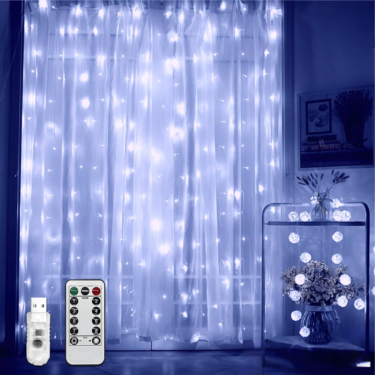 GUPUP Smart LED Curtain Lights With Remote For Indoor Decor