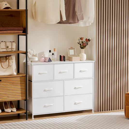 JHK Modern Bedroom Wardrobe Storage Cabinet With Fabric Drawers