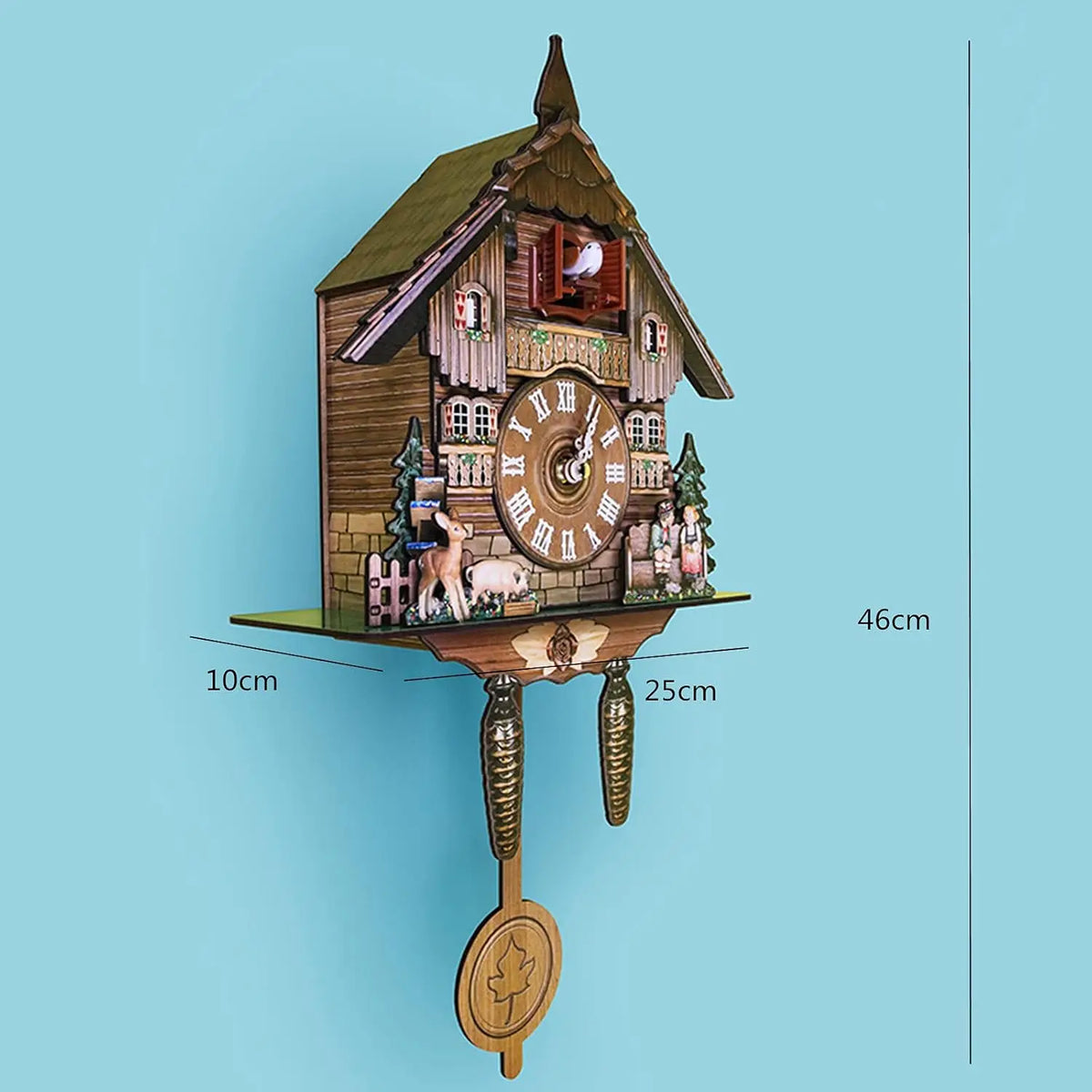 Northern European Cuckoo Wall Clock With Alarm for Home Decor