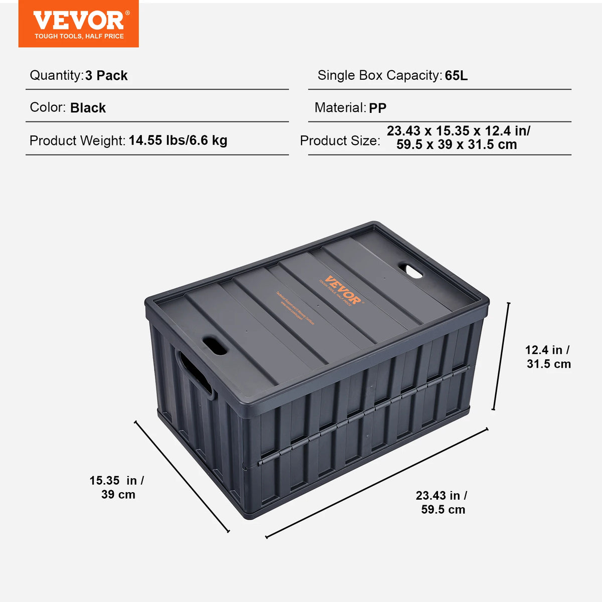 SucceBuy Collapsible Stackable Storage Bins With Lids