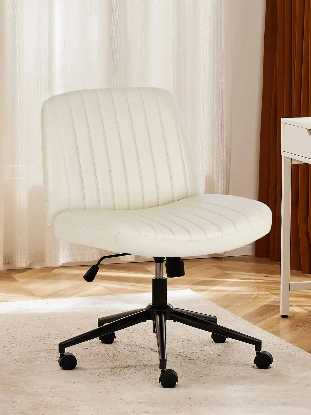 JHK Armless Office Chair With Wheels And Adjustable Height