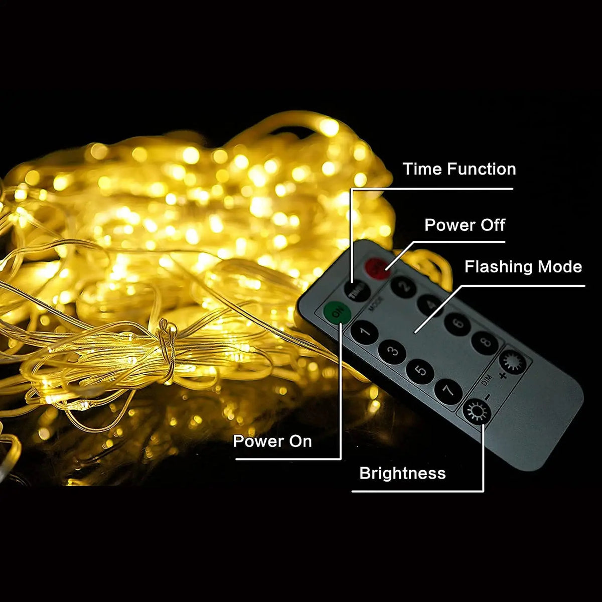 GUPUP Smart LED Curtain Lights With Remote For Indoor Decor
