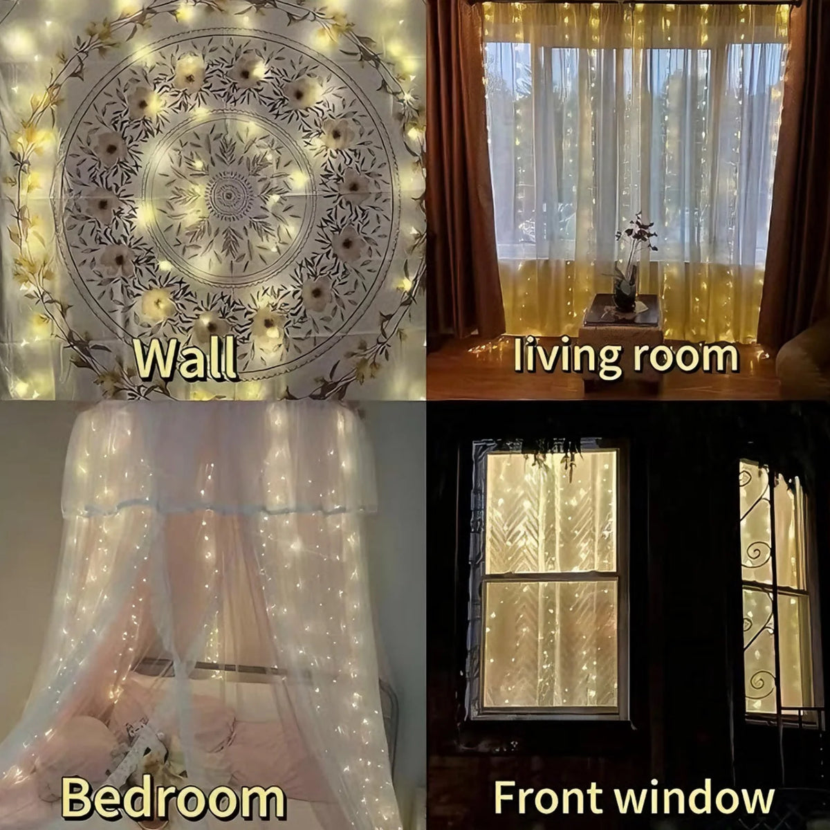 GUPUP Smart LED Curtain Lights With Remote For Indoor Decor