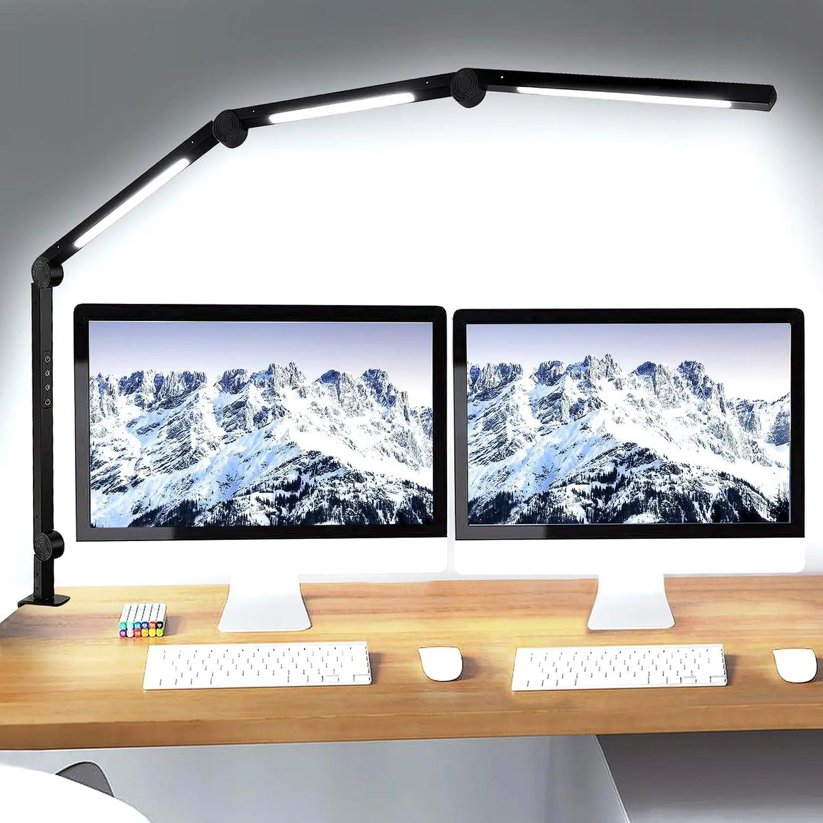 Flexible Clamp LED Desk Lamp With Swing Arm And Dimming
