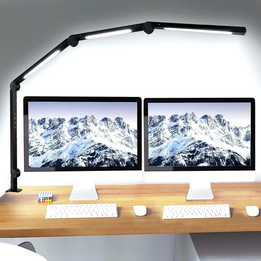 Flexible Clamp LED Desk Lamp With Swing Arm And Dimming