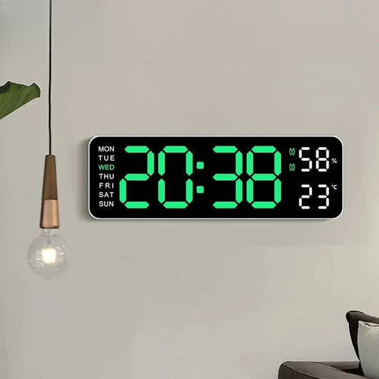 USB Smart Mute LED Wall Clock With Thermometer Display