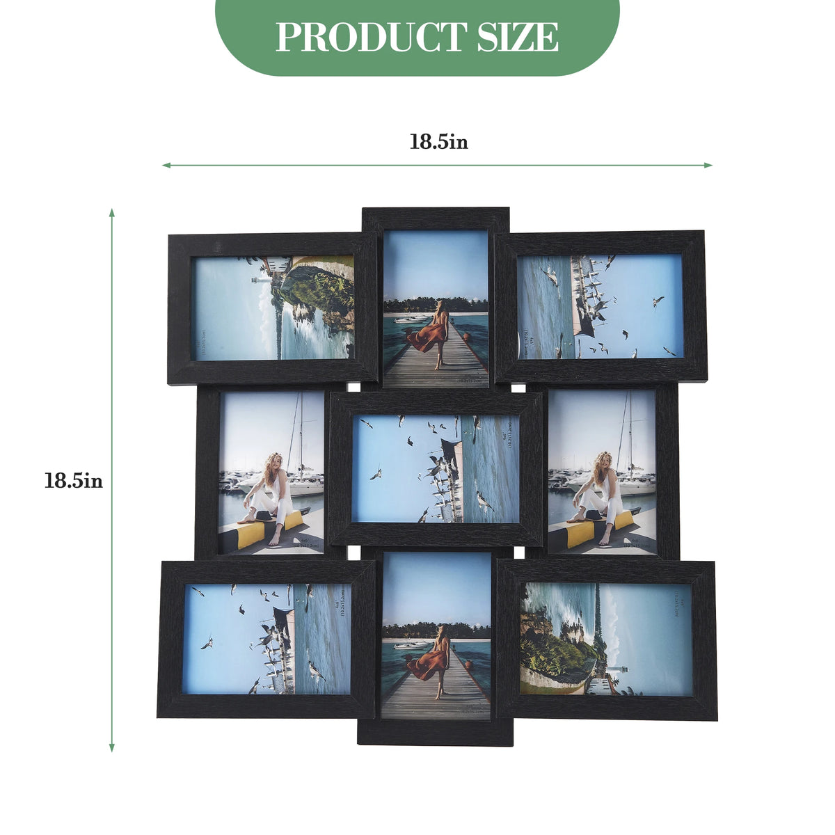 Gallery Collage Photo Frame Set With Shatterproof Glass For Walls