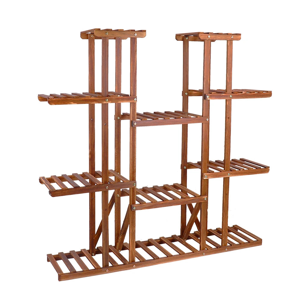 Wisfor Wooden Multi Tier Plant Stand For Indoor Outdoor Display