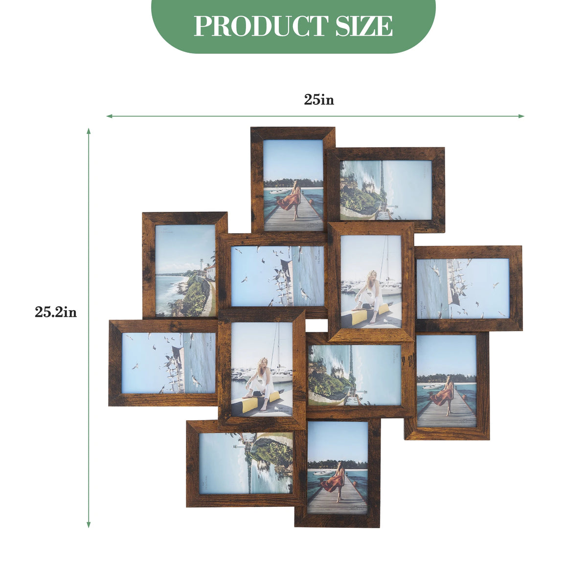 Gallery Collage Photo Frame Set With Shatterproof Glass For Walls