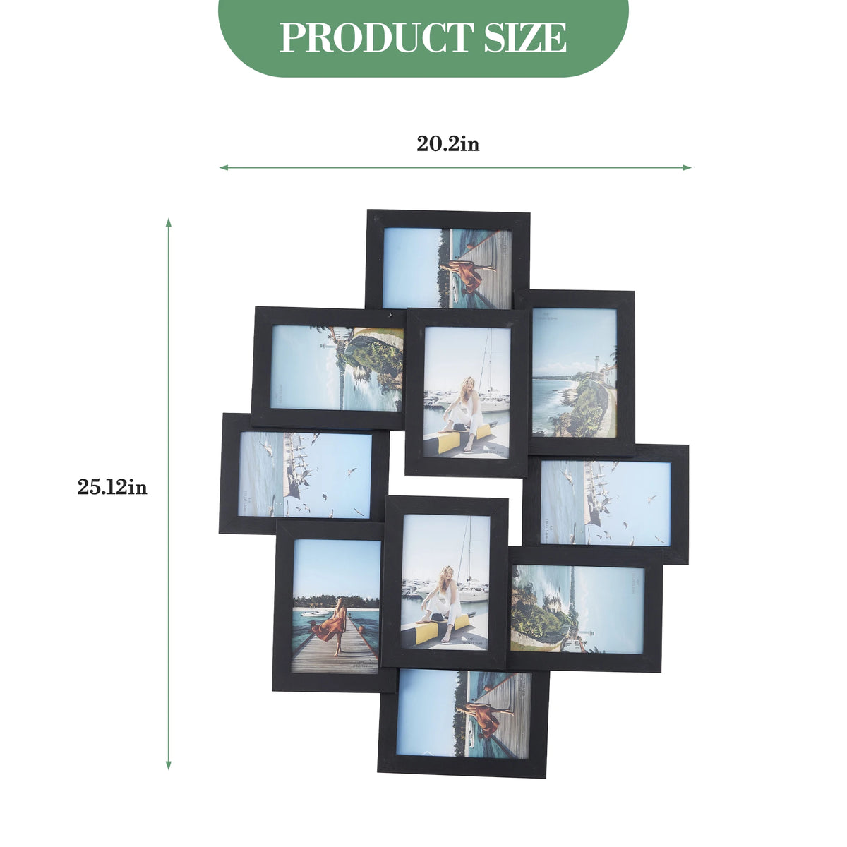 Gallery Collage Photo Frame Set With Shatterproof Glass For Walls