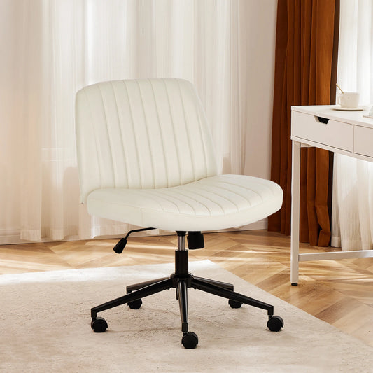 JHK Armless Office Chair With Wheels And Adjustable Height