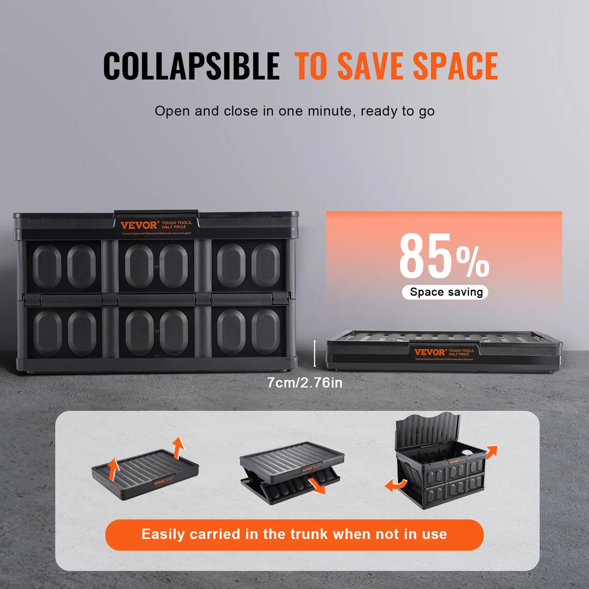 SucceBuy Collapsible Stackable Storage Bins With Lids