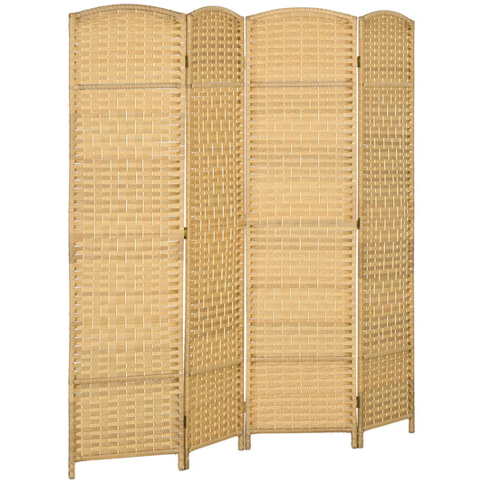 HOMCOM Folding Room Divider Privacy Screen with Woven Panel