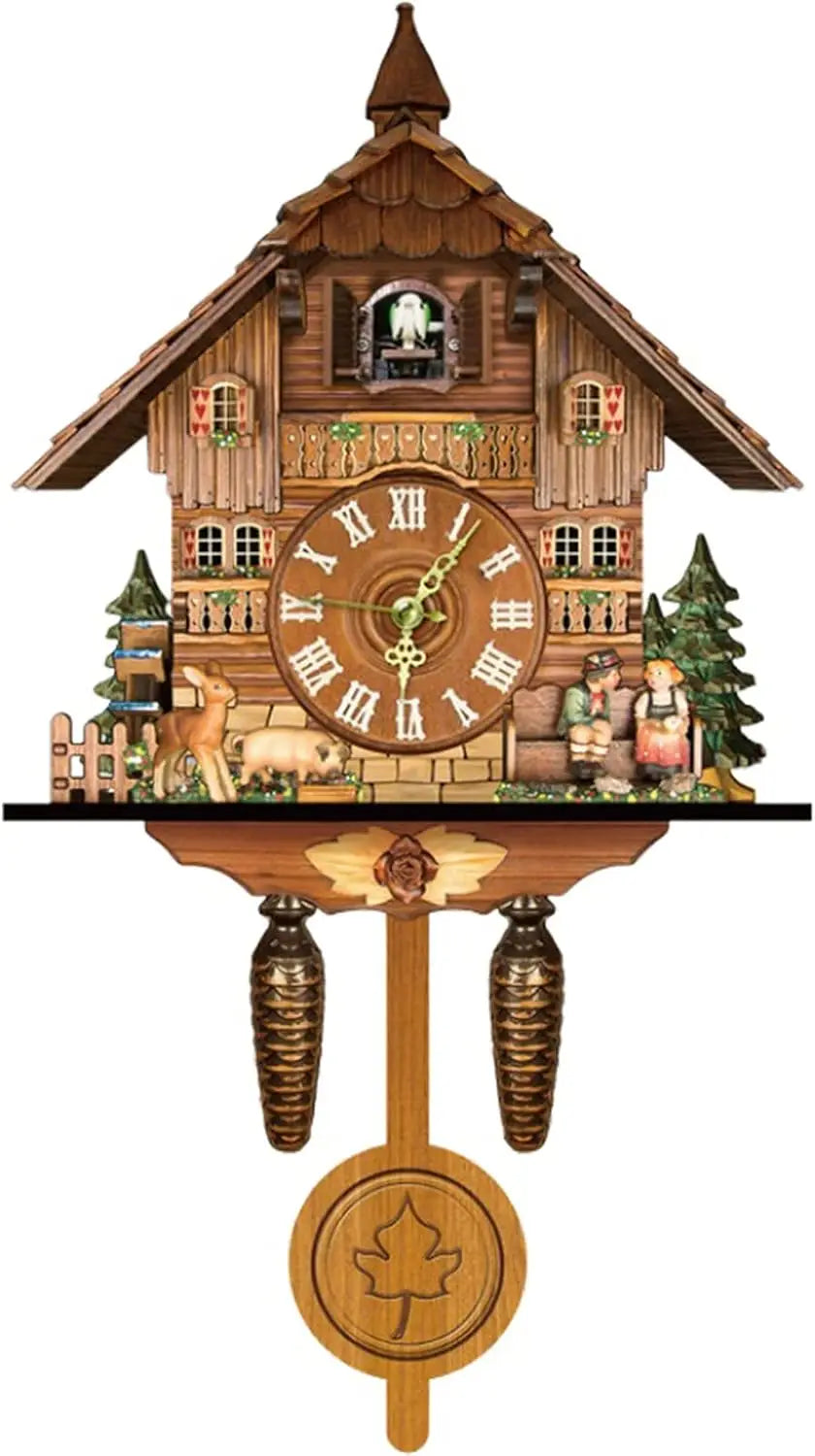 Northern European Cuckoo Wall Clock With Alarm for Home Decor