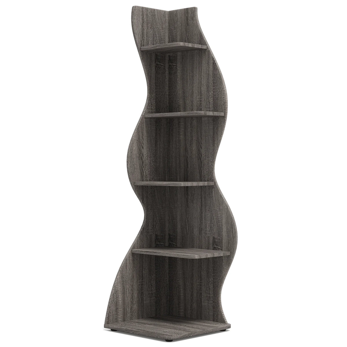Tribesigns Modern Five Tier Corner Shelf Wall Storage Bookcase Plant Stand