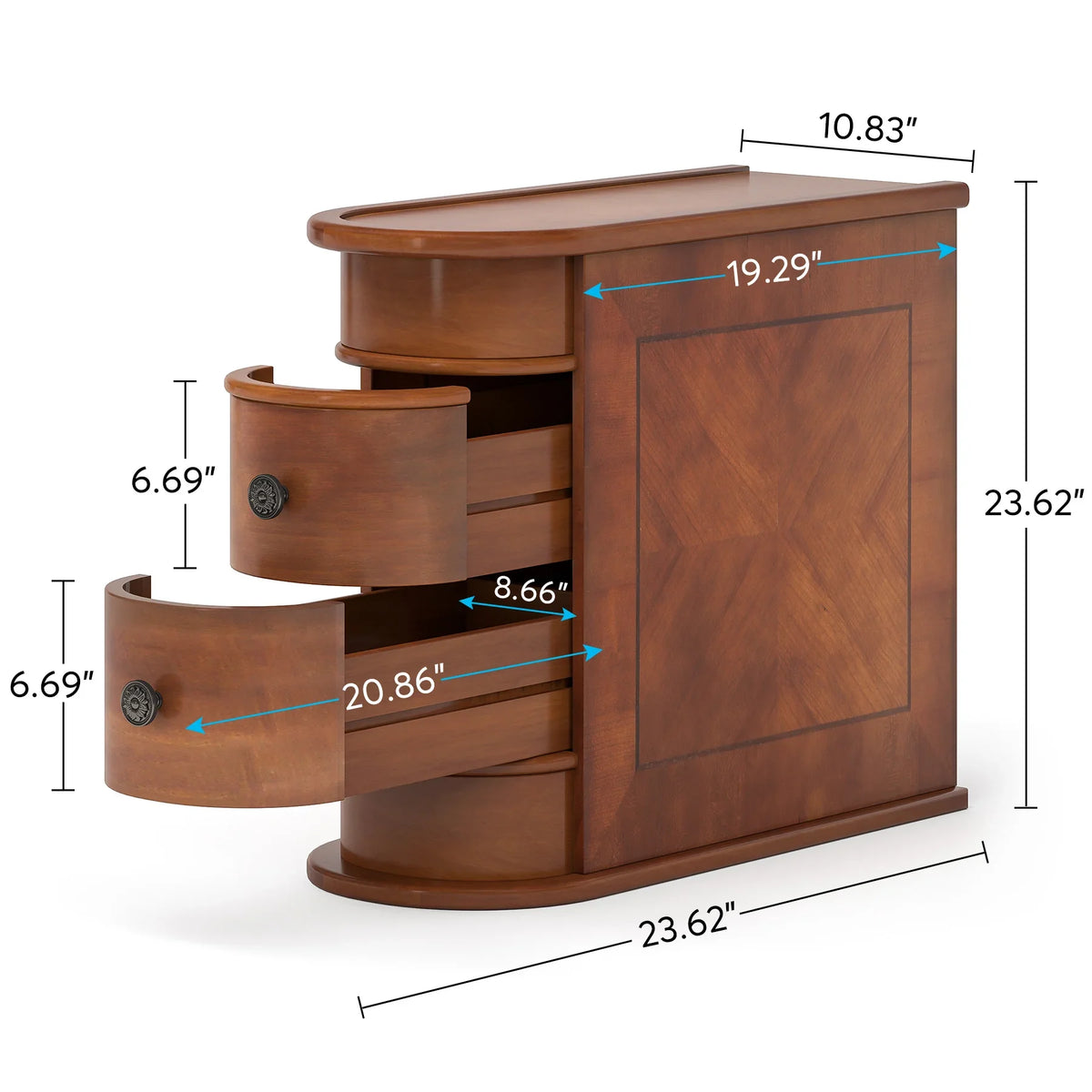 Tribesigns Solid Wood End Table With Drawer For Sofa
