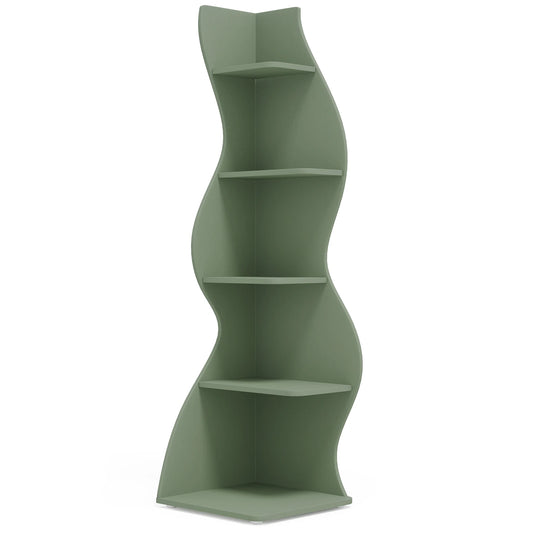 Tribesigns Modern Five Tier Corner Shelf Wall Storage Bookcase Plant Stand