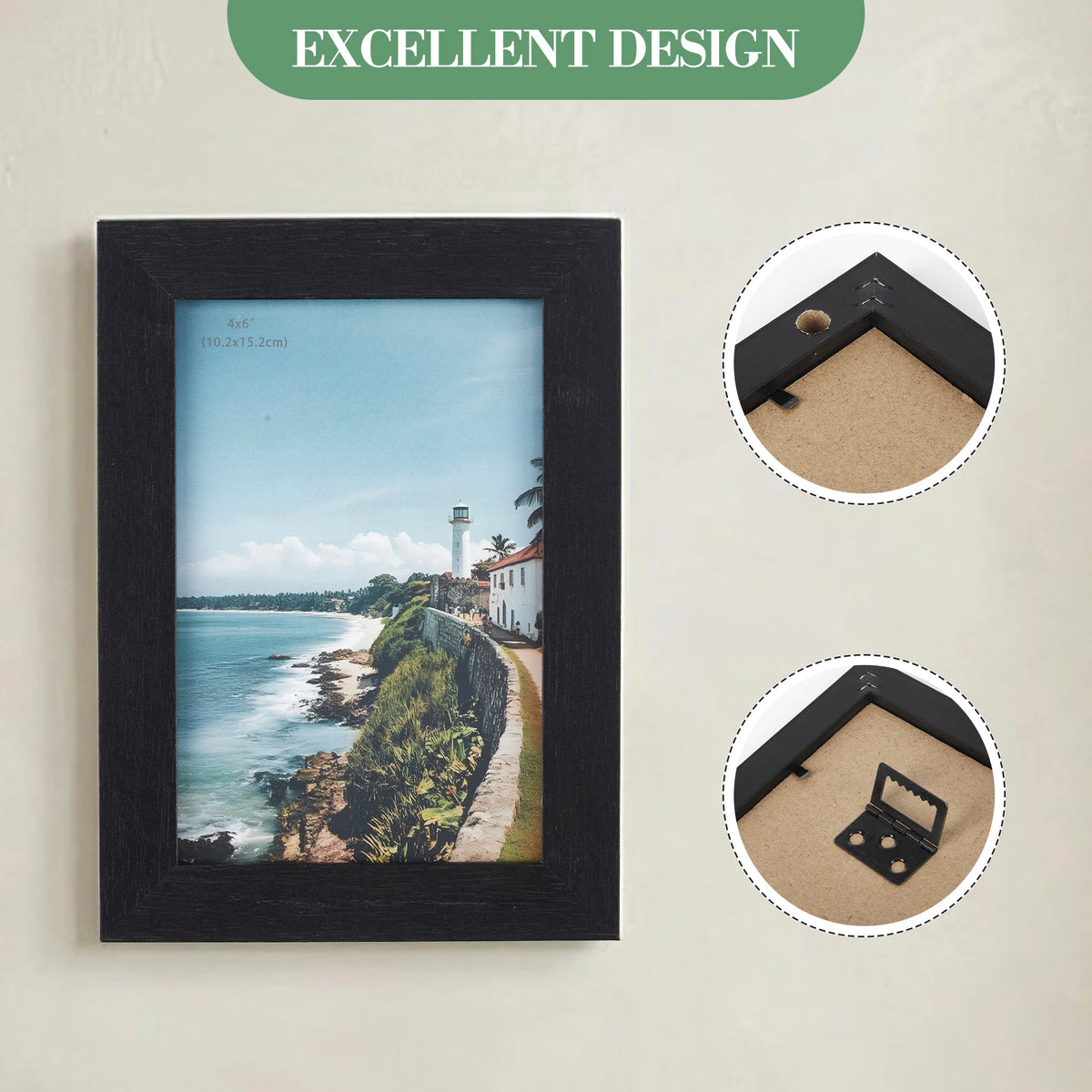 Gallery Collage Photo Frame Set With Shatterproof Glass For Walls