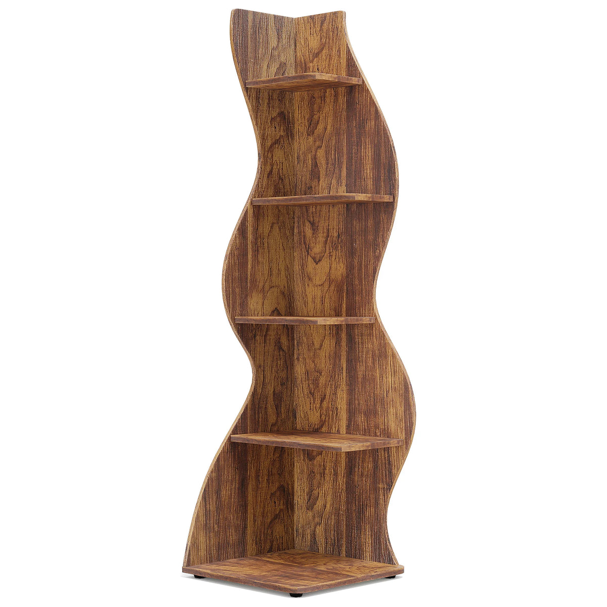 Tribesigns Modern Five Tier Corner Shelf Wall Storage Bookcase Plant Stand