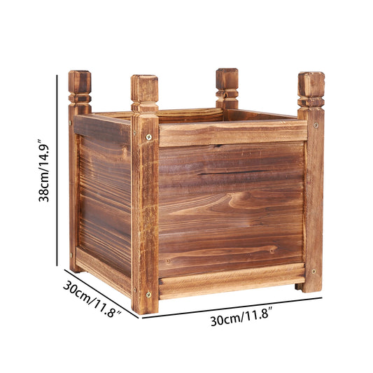 Wooden Raised Garden Bed Planter for Flowers Herbs and Vegetables